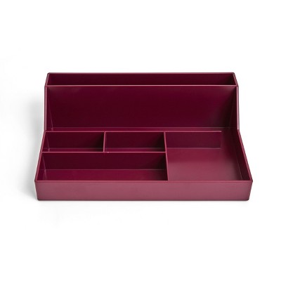 TRU RED 6-Compartment Plastic Desktop Organizer Purple TR55262