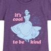 Girls' - Disney Princess - Cinderella It's Cool To Be Kind Fitted Short Sleeve Graphic T-Shirt - 2 of 4