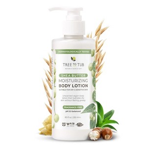 Tree To Tub Unscented Shea Butter Body Lotion for Dry Skin