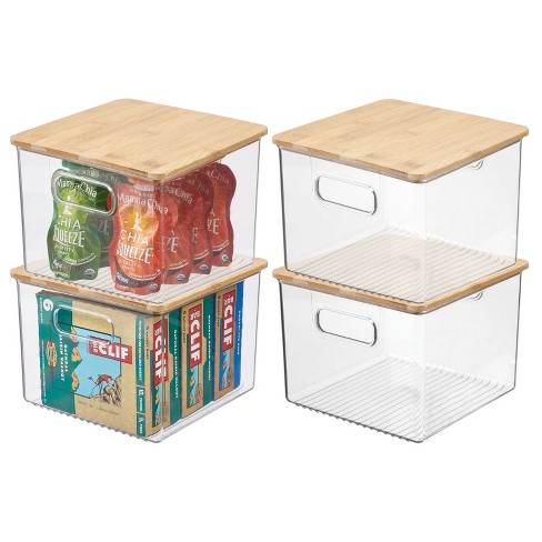 4 Pieces - Transparent Simple Food Storage Containers Set For Home Store  Restaurant