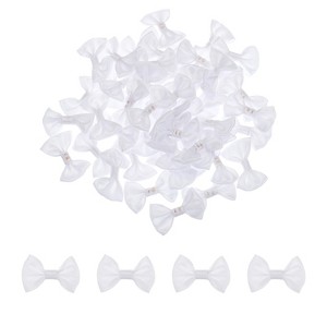 Unique Bargains Fabric Craft DIY Gift Packaging Accessories Satin Mini Ribbon Bows 100 Pcs - 1 of 4