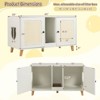 Costway 43" Cat Litter Box Enclosure for 2 Cats w/ Double Rooms 2 Sisal Scratching Mats - 3 of 4