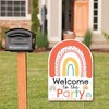 Big Dot of Happiness Hello Rainbow - Party Decor - Boho Baby Shower and Birthday Party Welcome Yard Sign - 2 of 4