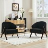 Accent Chair Mid Century Modern Chair PU Living Room Chairs with Wood Frame Comfy Upholstered Reading Side Chair - 2 of 4