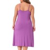 Women's Plus Size Spaghetti Strap Sleeveless Full Soft Lounge Nightgown - Agnes Orinda - 4 of 4
