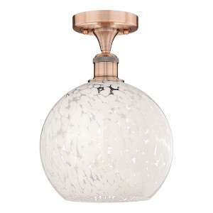 White Mouchette - 1 Light Semi-Flush Mount In Modern Style-11.88 Inches Tall and 10 Inches Wide - 1 of 1