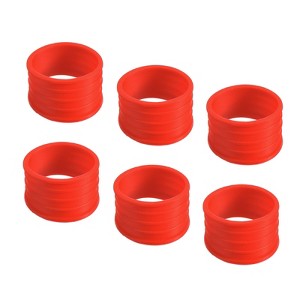 Unique Bargains Silicone Non-Slip Wear-Resistant Badminton Racket Handle Grip Rings 6 Pcs - 1 of 4