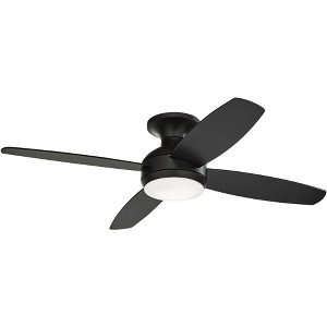 52" Casa Vieja Elite Modern Indoor Hugger Ceiling Fan with LED Light Remote Control Black Opal Glass for Living Room Kitchen House Bedroom Family Home - 1 of 4