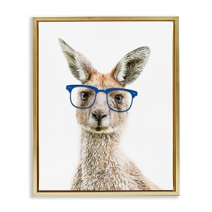 Stupell Industries Kangaroo Blue Hipster Glasses, 25" x 31" - 1 of 4