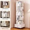 360° Rotating Vertical Bookcase with Open Shelves, Corner Bookshelf for Small Spaces, Free Assembly for Home or Office Use-3irtyhousy - 3 of 4