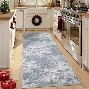 Christmas Washable Rug Area Rugs for Living Room Snowflake Non Slip Throw Rugs Modern Large Rugs for Bedroom Low Pile Soft Non Shedding Carpet - 1 of 4