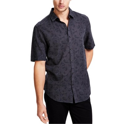 Alfani Mens Printed Floral Button Up Shirt