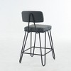 CAVINAS 25.2" Industrial Dining Chairs,Set of 2,Bar Stools with Backrest and Metal Legs,Upholstery Counter Stools for Bar and Dining Room - 4 of 4