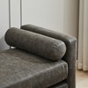 GDFStudio Daphne 66.34"W Upholstered Boucle/Faux Leather Bench with Wood Base and Bolster Pillows - 3 of 4