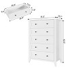 Jojoka 5 Chest of Drawer Dresser, Modern Tall Nightstand with Deep Drawers and Nickel Round Handle - 3 of 4