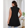 Plus Size Blazer Vest for Women Sleeveless Single Button Casual Vest - 4 of 4
