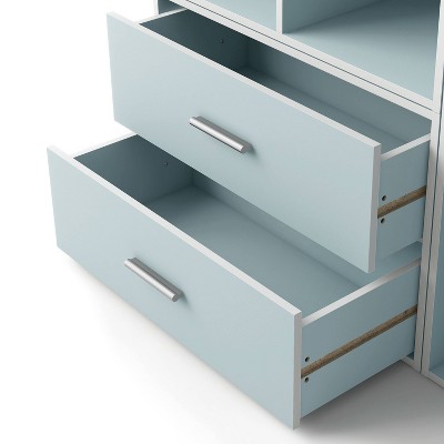 Light Blue Stackable 2-Drawer Kids Storage Cabinet