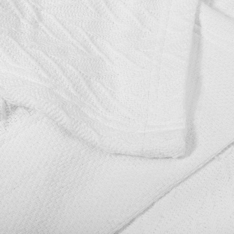 Bed Blanket | Soft 100% Cotton | Herringbone Design | All-Season Thermal Layering by California Design Den, 4 of 9