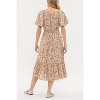 August Sky Women's Short Flounce Sleeves Floral Smocked Midi Dress - 2 of 4