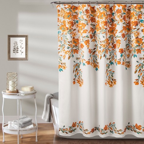 Floral Shower Curtain Spring Style Bathroom Decoration with Hooks 72 Inches