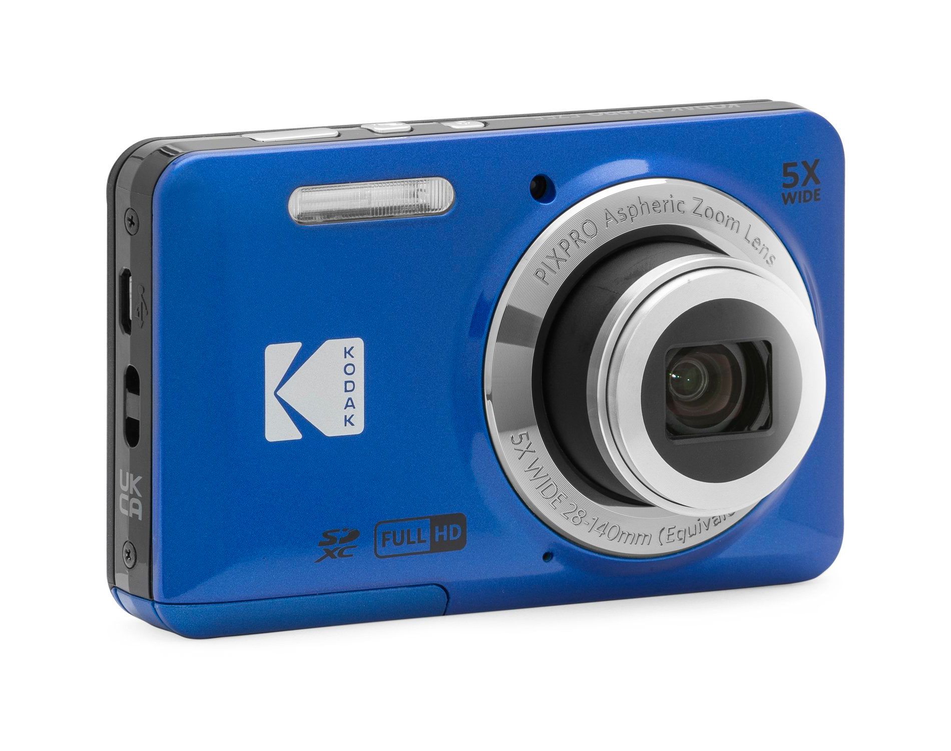 Kodak PIXPRO FZ55 Compact Digital Camera with 5x Optical Zoom and 1080p Video, Blue