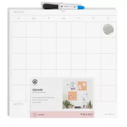 U Brands 14" Frameless Magnetic Dry Erase Monthly Calendar Board