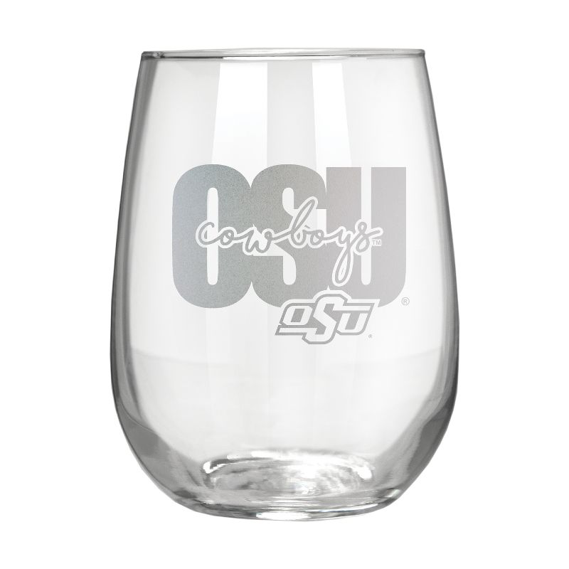 NCAA Oklahoma State Cowboys The Vino Stemless 17oz Wine Glass - Clear, 1 of 2