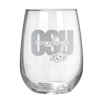 NCAA Oklahoma State Cowboys The Vino Stemless 17oz Wine Glass - Clear