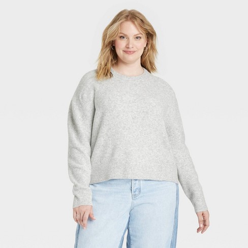 NWT Naadam outlet Chunky Crewneck Pullover Women's Sweater Grey Marl Size L MSRP $330