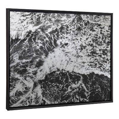 Kate & Laurel All Things Decor 28"x38" Sylvie West Coast Vernon BW Metallic Wall Art: Modern Nautical Decor