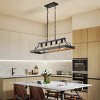 BAOURE 5-Light Black Metal Chandelier Linear Pendant Ceiling Lighting 34-inch Rustic Farmhouse Fixture Kitchen Island Dining Room - 3 of 4