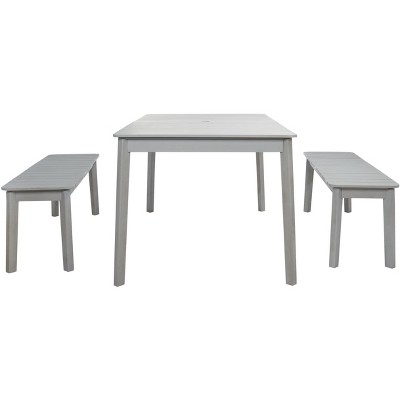 Europa 60" Gray Acacia Wood Outdoor Dining Set