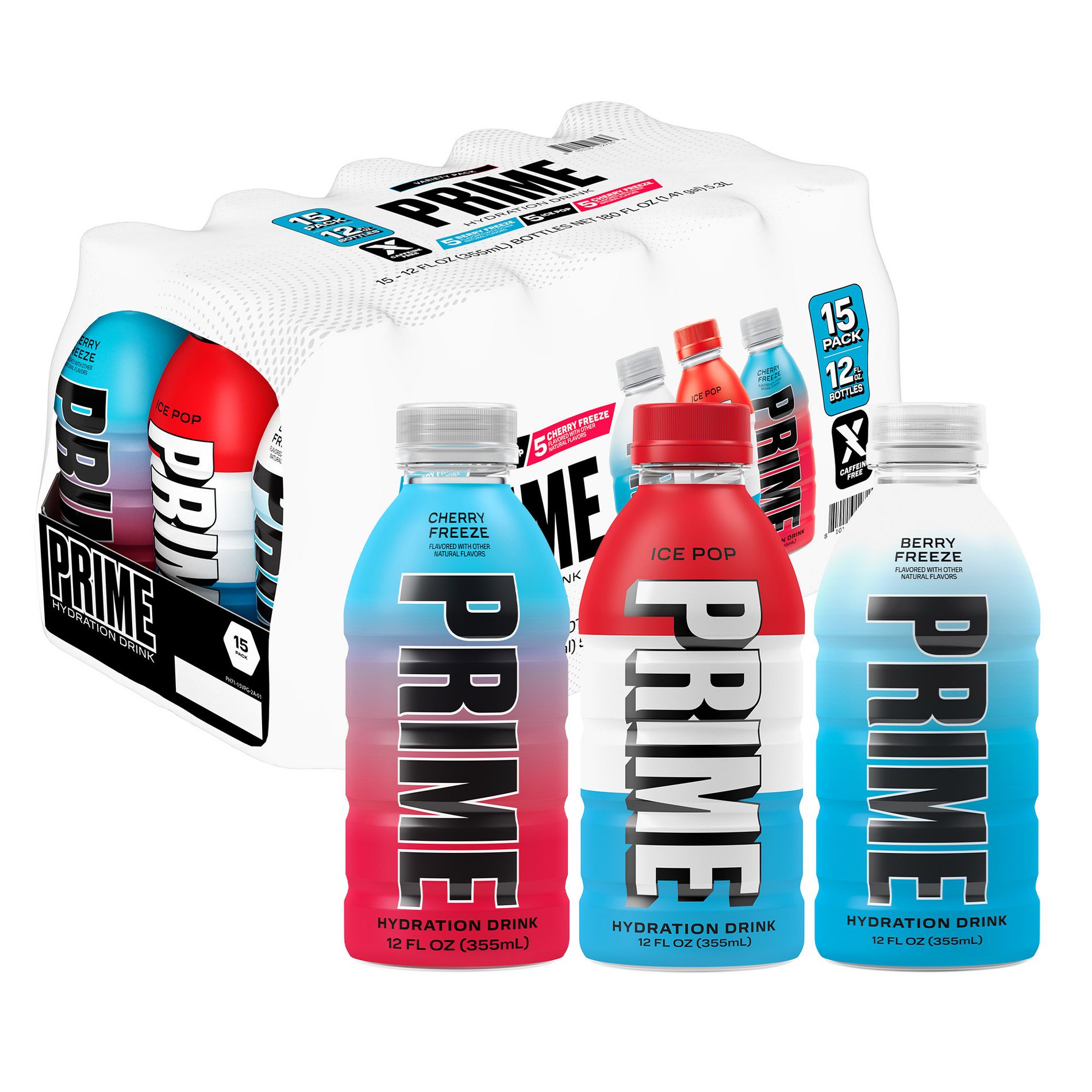 Prime Hydration Variety Pack Mixed Flavors Sports Drink - 15pk/12 fl oz Bottles