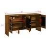 Lyngins Sideboard Buffet Cabinets with Metal Handles,Wood Legs,Diamond Geometric Pattern Coffee Bar Cabinets,Credenzas for Kitchen,Entryway - 3 of 4