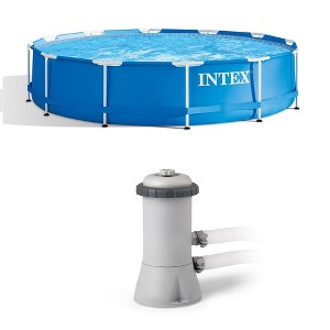 Intex  12Ft x 30In Swimming Pool & Intex 530 GPH Pool Cartridge Filter Pump - 1 of 4