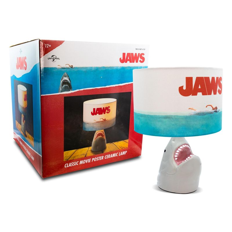 Ukonic JAWS Classic Movie Poster Desk Lamp With Shark Figural Sculpt | 13 Inches Tall, 3 of 7