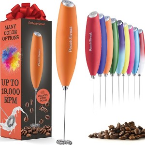 Handheld Milk Frother, Mini Foamer, Battery Operated Stainless Steel Drink Mixer for Coffee, Lattes, Cappuccino, Matcha, Chocolate - 1 of 4