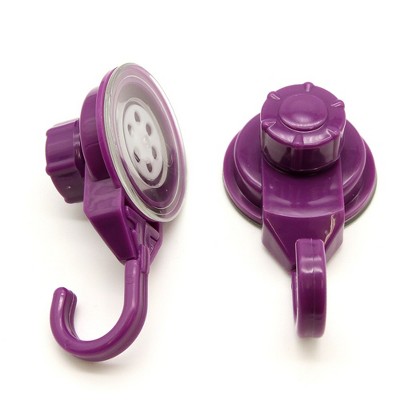 Evideco French Home Goods Set of 2 Strong Hold Vacuum Suction Cup Hooks for Shower & Kitchen – Perfect for Loofah, Towels & More