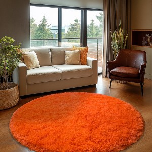 LOVEVOOK Round Rug for Bedroom, Ultra Soft Fluffy Circle Area Rugs for Kids Girls Boys Room, Living Room Playroom Home Decor Rug - 1 of 4
