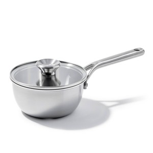 OXO Mira 1.5qt Tri-Ply Stainless Steel Multi Clad Chef's Pan with Lid: Dishwasher-Safe, Induction Compatible, Silver - 1 of 4