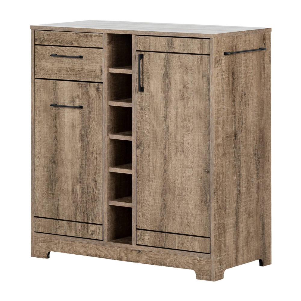 Photos - Display Cabinet / Bookcase Vietti Bar Cabinet and Bottle Storage Weathered Oak - South Shore