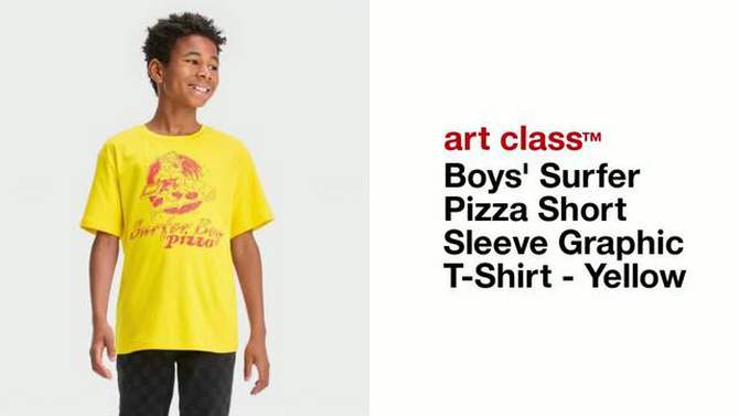 Boys&#39; Surfer Pizza Short Sleeve Graphic T-Shirt - art class&#8482; Yellow, 2 of 5, play video