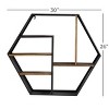 Industrial Wood Wall Shelf Black - Olivia & May: 5-Tier Storage, No Assembly, Spot Clean - 3 of 4