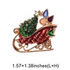 Unique Bargains Christmas Brooches QT63 Alloy Dripping Wax Red  Green Gold Tone 1.57"x1.38" 1 Pc - 3 of 4