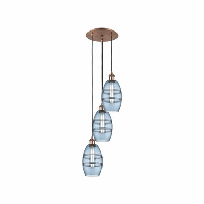 Vaz - 3 Light Cord Hung Multi Pendant In Industrial Style-25.13 Inches Tall and 12.38 Inches Wide