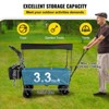 VEVOR Extra Large Collapsible Garden Cart with Removable Canopy, Folding Wagon Utility Carts with Wheels and Rear Storage, Wagon Cart, Black - 4 of 4