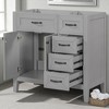 36" Bathroom Vanity Base Cabinet Only – Freestanding Solid Wood & MDF, 2 Doors and 3 Drawers, No Sink, Modern Design - 3 of 4