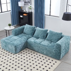 CAVINAS Modern Modular L-Shaped Sofa with Chaise Longue, 98.42-inch Loveseat Sofa with Small Side Pockets, Couches for Living Room - 1 of 4