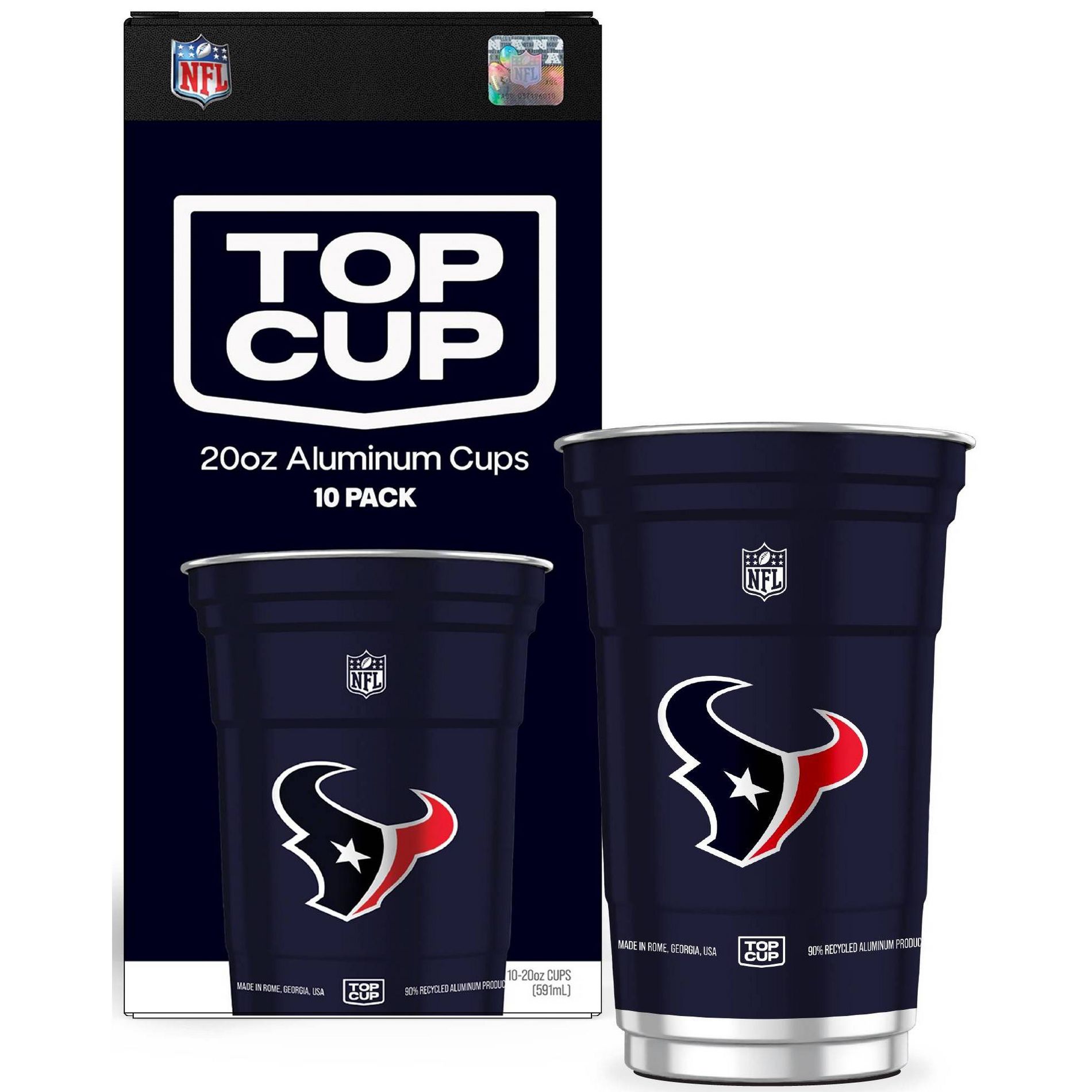 Top Cup NFL Houston Texans Disposable Cups - 20oz/10ct