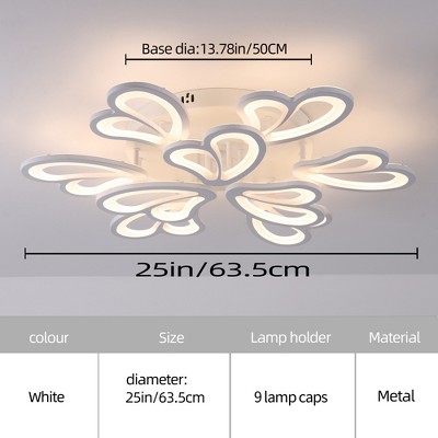 HBEZON Semi-Flush Mount Ceiling Light with Remote, Dimmable 3-Mode Color Light Fixture for Bedroom, Living Room, Kitchen, Indoor